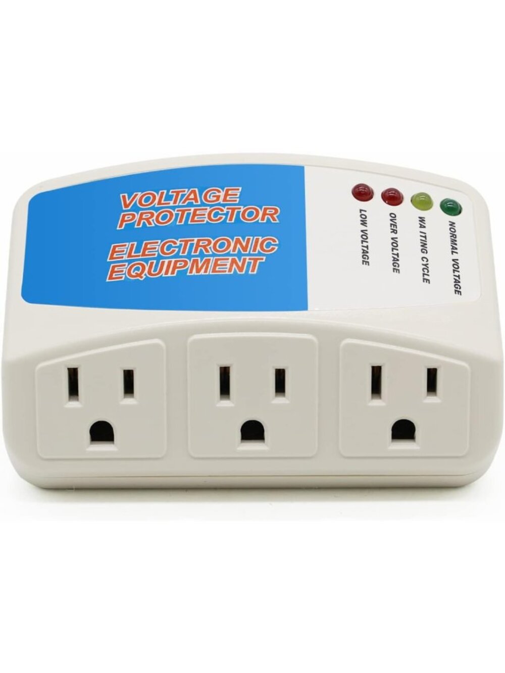 3-Outlet Surge Protector Power Strip for Home Appliances, 1875W Voltage Safety